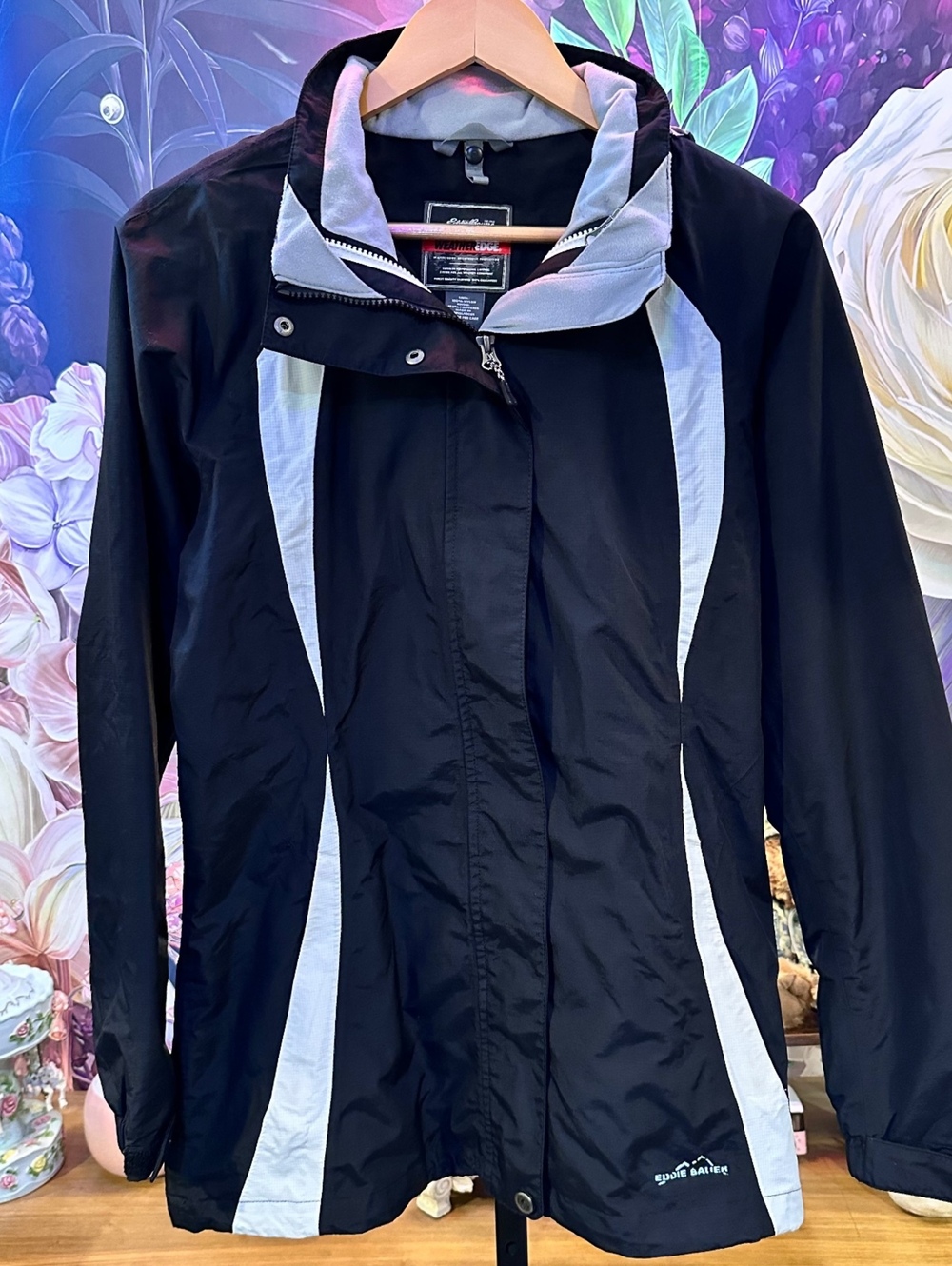 Eddie Bauer S Jacket WeatherEdge 3-in-1 Waterproof Hooded Gorpcore Black Gray